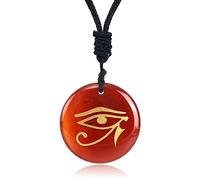 VCPC Collana con Ciondolo Pietre Naturali,Retro L'Occhio di Horus Collane di Pietra di Cristallo, Ciondolo Chakra Curativo, Ciondolo Portafortuna per Le Donne Festival Gioielli Regalo
