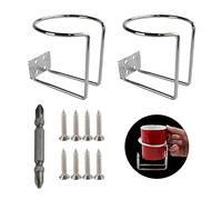 VCRANONR 2 Pz Portabicchieri in Acciaio Inox Anello Porta Bicchieri in Acciaio Inox Portabicchieri Tazza in Acciaio Inox per Barca Anello Marino Tazza Portabevande per Yacht Camion Camper, 7,4*7,2cm