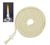 VCRANONR Stoppino per Lampada a Olio Stoppino Rotondo Intrecciato Stretto Stoppino in Fibra di Vetro Rotondo Stoppino di Ricambio Cotone con Inserto in Ceramica per Lanterne Fiaccole Candele, 7MM*2M
