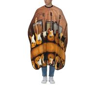 Vcroofdhxz Guitar Collection - Mantella da parrucchiere per adulti, 140 x 167 cm, grembiule da barbiere per uomini e donne, facile da pulire, 100% poliestere, mantella da barbiere per tinture per