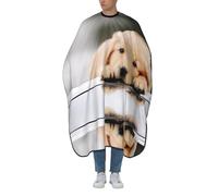 Vcroofdhxz Lazy Dog Puppy (1) Mantella da parrucchiere per adulti, grembiule da barbiere per uomini e donne, 140 x 167 cm, facile da pulire, mantella da barbiere in 100% poliestere per tinture per
