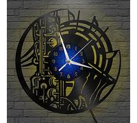 VCS Sassofono Performance musicale Orologio da parete con disco in vinile per la decorazione della parete della cucina Regalo per l'amante Idea regalo(B, con LED)