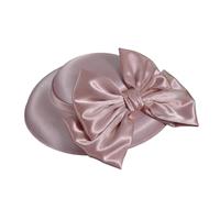 VCSZYAFX Cappello da pescatore inglese donna con fiocco grande, cappello banchetto for feste e matrimoni, a tesa larga clip for donne ragazze Adatto per il tè pomeridiano, matrimoni(Pink)