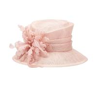 VCSZYAFX Elegante cappello a bombetta da donna con fiore e piuma, perfetto for matrimoni, cocktail, tè feste, visiera a secchiello Adatto per il tè pomeridiano, matrimoni(Light Pink)