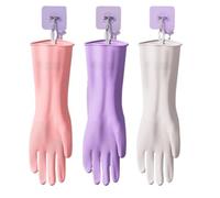 VCSZYAFX Lengthening Dishwashing Gloves Thickening Rubber Cleaning Waterproof Anti Slip Latex Glove For Household Kitchen Adatto per lavare piatti e biancheria(Red)