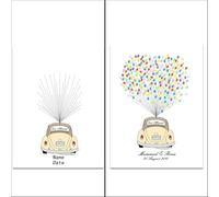 VCSZYAFX Matrimonio Fingerprint Tree Canvas Painting Libro degli Ospiti Fai da Te for la Decorazione della Festa Adatto per Matrimoni e anniversari(Color02,60x80cm 24x32inch)