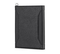 VCSZYAFX Portafoglio magnetico multifunzionale for passaporto RFID Proteggi biglietto da viaggio for carta PU porta documenti d'identità aziendale per Documenti di Viaggio(Black)