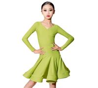 VCSZYAFX Regole di ballo latino Abito da competizione for ragazze Gonna standard internazionale professionale Adatto per abiti da ballo latino(Fruit green,180)
