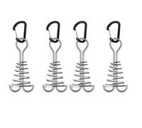 VCSZYAFX Tenda da Campeggio Picchetto di Ancoraggio a Lisca Pesce Gancio a Molla in Lega Alluminio Corda Antivento Chiodo Fisso per Tende, verande, trampolini(Black4pcs)