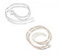 Vctitil Cavigliera unisex in oro e argento, 4 pezzi, alla moda, semplice