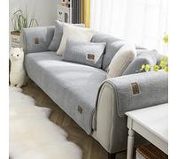vctops Copridivano in pile Sherpa, super morbido e caldo, in peluche, per divano componibile, peloso, antiscivolo, protezione per mobili (grigio, 71 x 71 cm)