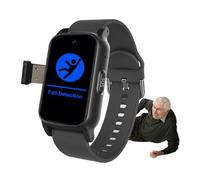 VCYEX Bracciale Salvavita Anziani, Intelligente Con Rilevamento Delle Cadute Bracciale Sos Anziani Salvavita, GPS, Sanguigna Della Temperatura Corporea IntelligenteBlack,1.25 * 0.57 * 2.22inch