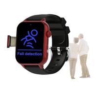 VCYEX Bracciale Salvavita Anziani, Intelligente Con Rilevamento Delle Cadute Bracciale Sos Anziani Salvavita Con GPS, Smartwatch, Adatto A Persone Con DemenzaRed,1.96 * 1.57 inch