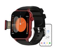 VCYEX Braccialetto for Chiamate Di Emergenza Anziani, Smartwatch Con Rilevamento Cadute, Un Orologio Adatto Ad Anziani/genitori Anziani Come Regalo Di NataleRed,1.96 * 1.57 * 0.47 inch