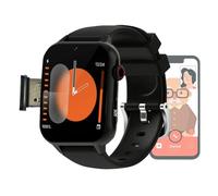 VCYEX Braccialetto for Chiamate Di Emergenza Anziani, Smartwatch Con Rilevamento Cadute, Un Orologio Adatto Ad Anziani/genitori Anziani Come Regalo Di NataleBlack,1.96 * 1.57 * 0.47 inch