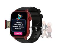 VCYEX Braccialetto Smartwatch Per Anziani, Con Rilevamento Delle Cadute Per Anziani, Più Lingue E Avviso SOS, for Anziani Come Regalo Del RingraziamentoRed,1.96 * 1.57 * 0.47 inch