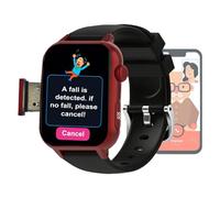 VCYEX Orologio Intelligente Con Rilevamento Delle Cadute Per Anziani, Con Avviso SOS, Videochiamata HD, Un Orologio Adatto Genitori Anziani Come Regalo Di NataleRed,1.96 * 1.57 * 0.47 inch