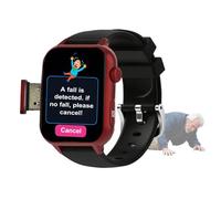 VCYEX Orologio Intelligente Con Rilevamento Delle Cadute Per Anziani, Più Lingue E Avviso SOS, Videochiamata HD Orologi Per Genitori AnzianiRed,1.96 * 1.57 * 0.47inch