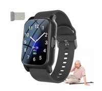 VCYEX Orologio Intelligente Per Anziani, Anziani Pulsante Di Allarme Di Emergenza, Monitoraggio GPS E Allarme SOS Bracciale, Videochiamata HD Orologio IntelligenteBlack,1.25 * 0.57 * 2.22inch