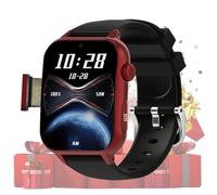 VCYEX Orologio Salvavita Per Anziani, Per GPS SOS, Con Rilevamento Delle Cadute, Videochiamata, Per Alzheimer Smartwatch Da Polso Per AnzianiRed,1.96 * 1.57 * 0.47inch