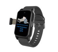 VCYEX Smartwatch Per Anziani, Orologio Intelligente Con Rilevamento Delle Cadute, Bracciale SOS Anziani Salvavita GPS Funzione Di Chiamata, Bracciale Salvavita AnzianiBlack,1.25 * 0.57 * 2.22inch