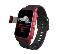 VCYEX Smartwatch Per Anziani, Orologio Intelligente Con Rilevamento Delle Cadute, Bracciale SOS Anziani Salvavita GPS Funzione Di Chiamata, Bracciale Salvavita AnzianiRed,1.25 * 0.57 * 2.22inch
