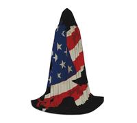 VCzsdff Aquila americana e bandiera gotica medievale mantello con cappuccio per adolescenti cosplay costume rinascimentale fiera teatro Robe