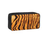 VCzsdff Astuccio portapenne con stampa a righe tigre, spazioso, organizer per cancelleria, borsa resistente in poliestere con cerniera, per college, lavoro, pendolarismo
