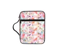 VCzsdff Bella borsa di immagazzinaggio della scrittura stampata del fiore rosa, supporto resistente all'acqua della cancelleria, caso di studio di culto della chiesa