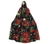 VCzsdff Bella rosa regalo adulto poliestere con cappuccio mantello,Veste con cappuccio di Halloween con papillon,Mantello Cosplay