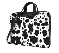 VCzsdff Bianco E Nero Stampa Della Mucca Antiurto Del Computer Portatile Borsa Heavy Duty Oxford Panno Borsa A Tracolla Imbottita Cartella Del Computer Per Viaggio, Nero , 14 inch
