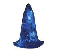 VCzsdff Blue Universe Space Galaxy Gothic Medievale Mantello con Cappuccio per Adolescenti Cosplay Costume Rinascimento Fiera Palcoscenico Teatro Robe