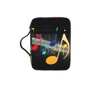 VCzsdff Borsa di immagazzinaggio della Scrittura stampata nota musicale variopinta, supporto resistente all'acqua della cancelleria, caso di studio di culto della chiesa