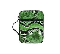 VCzsdff Borsa di immagazzinaggio delle scritture stampata della pelle di serpente verde, supporto resistente all'acqua della cancelleria, caso di studio di culto della chiesa