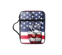 VCzsdff Borsa di immagazzinaggio delle scritture stampate della bandiera americana e della pace hippie, supporto resistente all'acqua, custodia per studio di culto della chiesa
