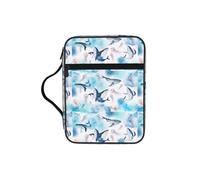 VCzsdff Borsa di immagazzinaggio delle scritture stampate delle balene marine e meduse, supporto resistente all'acqua, custodia per studio di culto della chiesa