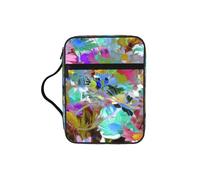 VCzsdff Borsa di stoccaggio stampata fiore colorato della scrittura, supporto resistente dell'acqua della cancelleria, caso di studio di culto della chiesa