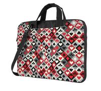 VCzsdff Borsa per computer portatile antiurto con stampa a rombi a scacchi Custodia a tracolla in tessuto Oxford resistente borsa imbottita per computer da viaggio, Nero , 14 inch