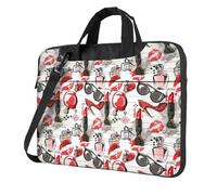 VCzsdff Borsa per computer portatile antiurto con stampa artistica per profumo cosmetico Custodia a tracolla in tessuto Oxford imbottita per computer da viaggio, Nero , 14 inch