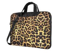 VCzsdff Borsa per computer portatile antiurto con stampa leopardata borsa per laptop resistente Oxford borsa a tracolla imbottita per computer da viaggio, Nero , 14 inch