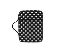 VCzsdff Borsa portaoggetti con stampa a pois bianchi e neri, porta cancelleria resistente all'acqua, custodia per studio di culto della chiesa