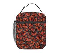 VCzsdff Borsa termica per il pranzo con stampa di farfalle Monarch, borsa termica per il pranzo, borsa termica portatile con tracolla rimovibile e tasche