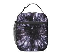 VCzsdff Borsa termica per il pranzo con stampa galassia del cielo viola, borsa termica per il pranzo, borsa termica portatile con tracolla rimovibile e tasche