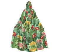 VCzsdff Cactus Floreale Bloom Stampa Carnevale Partito Forniture, Adulto Economico Mantello Con Cappuccio Mantello Con Cappuccio 57.8 Pollici Lunghezza Per Halloween
