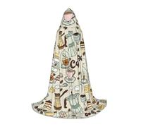 VCzsdff Caffè E Dolci Zucchero Cioccolato Gotico Medievale Con Cappuccio Mantello Per Adolescenti Cosplay Costume Rinascimento Fiera Palcoscenico Teatro