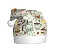 VCzsdff Caffè E Dolci Zucchero Cioccolato Stampa Unisex Adulto Cerimonia Annuale 1 Pz Fasce di Natale Decorazione Albero di Natale Pupazzo di