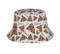VCzsdff Cappello alla pescatora traspirante con stampa a motivo pizza, per donne e uomini, cappello estivo per golf, pesca, safari viaggi, Nero , Taglia unica