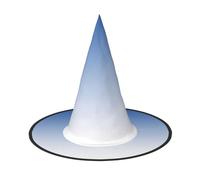 VCzsdff Cappello da strega in tessuto Oxford con stampa blu testurizzata Ombre per feste di Halloween, cappello da strega leggero alto 33 cm