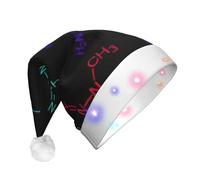 VCzsdff Cappello di Babbo Natale della peluche della formula di colore con le luci LED, accende il cappello di Natale, cappelli di Natale divertenti lampeggianti adulti