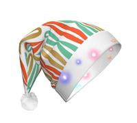 VCzsdff Cappello di Babbo Natale in peluche stile moderno della metà del secolo con luci a LED, cappello di Natale lampeggiante, divertente cappello di Natale per adulti